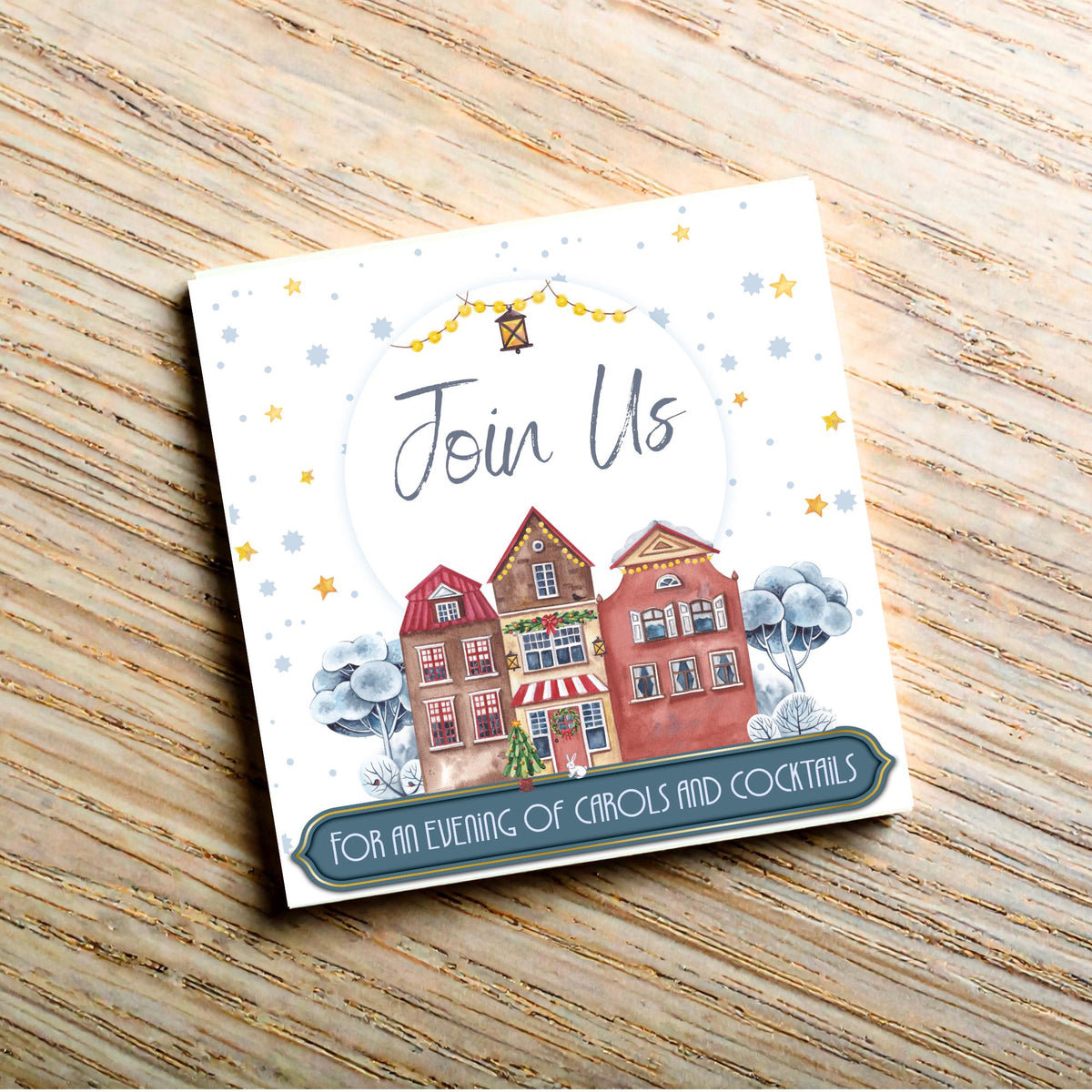 Christmas Party Invitation Card, Fun Invite, Custom Invitation, 14x14cm, RSVP Event Invitation