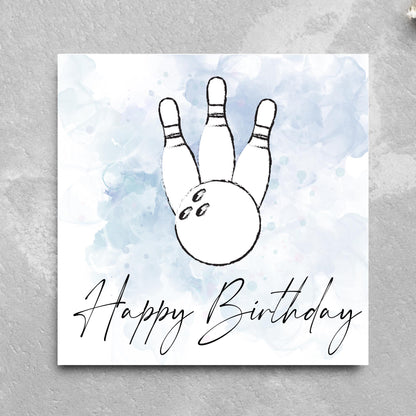 Ten Pin Bowling Birthday Card, Bowling Birthday Card, Birthday Card for Dad, Birthday Card for Uncle, 10 Pin Bowling Card, Sports Card
