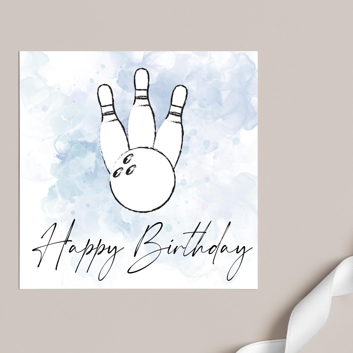 Ten Pin Bowling Birthday Card, Bowling Birthday Card, Birthday Card for Dad, Birthday Card for Uncle, 10 Pin Bowling Card, Sports Card
