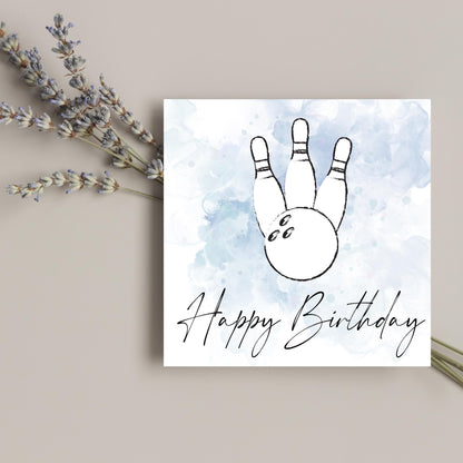 Ten Pin Bowling Birthday Card, Bowling Birthday Card, Birthday Card for Dad, Birthday Card for Uncle, 10 Pin Bowling Card, Sports Card