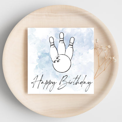 Ten Pin Bowling Birthday Card, Bowling Birthday Card, Birthday Card for Dad, Birthday Card for Uncle, 10 Pin Bowling Card, Sports Card