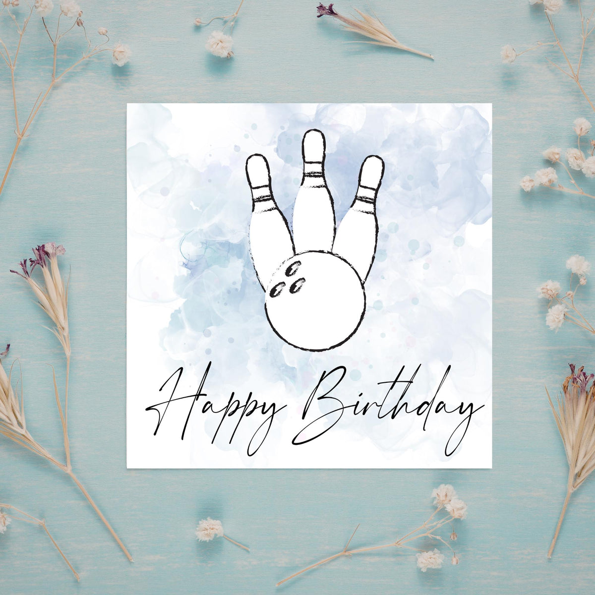 Ten Pin Bowling Birthday Card, Bowling Birthday Card, Birthday Card for Dad, Birthday Card for Uncle, 10 Pin Bowling Card, Sports Card