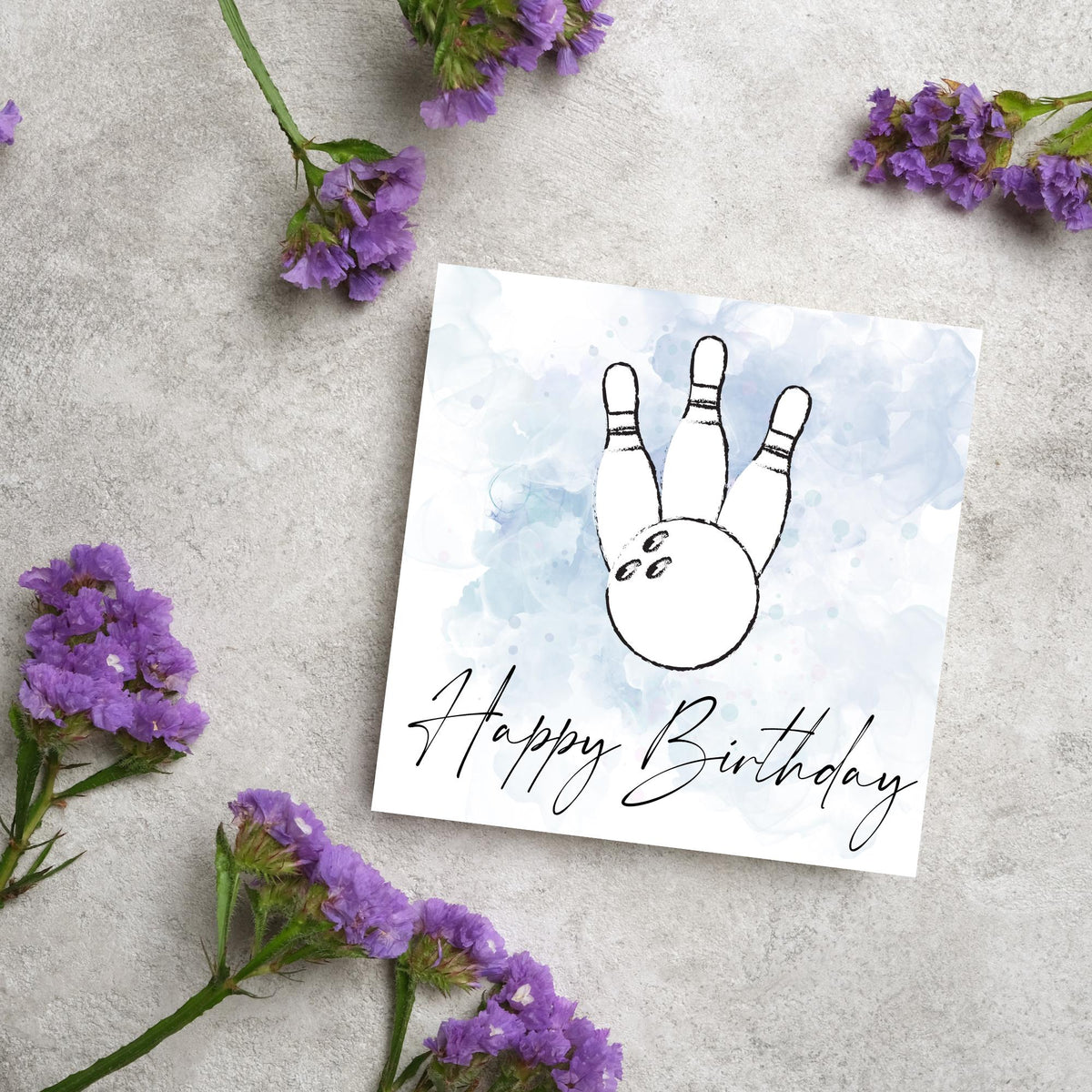 Ten Pin Bowling Birthday Card, Bowling Birthday Card, Birthday Card for Dad, Birthday Card for Uncle, 10 Pin Bowling Card, Sports Card
