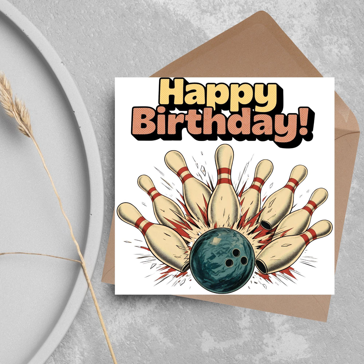 Ten Pin Bowling Birthday Card, Bowling Birthday Card, Birthday Card for Dad, Birthday Card for Uncle, 10 Pin Bowling Card, Sports Card