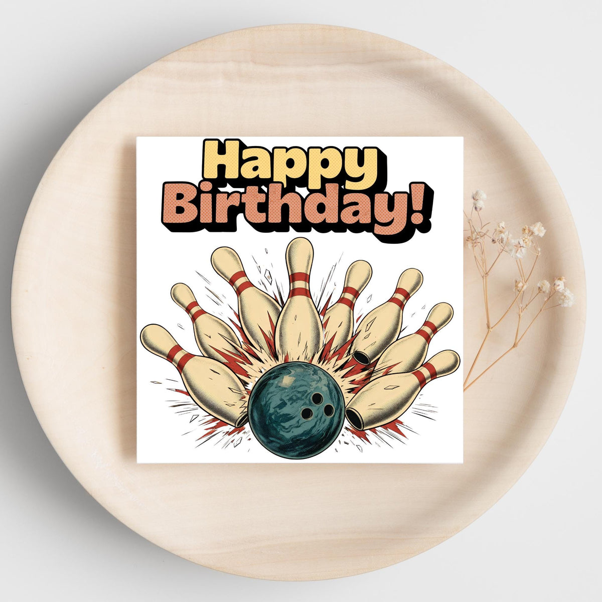 Ten Pin Bowling Birthday Card, Bowling Birthday Card, Birthday Card for Dad, Birthday Card for Uncle, 10 Pin Bowling Card, Sports Card