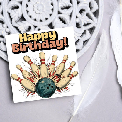 Ten Pin Bowling Birthday Card, Bowling Birthday Card, Birthday Card for Dad, Birthday Card for Uncle, 10 Pin Bowling Card, Sports Card