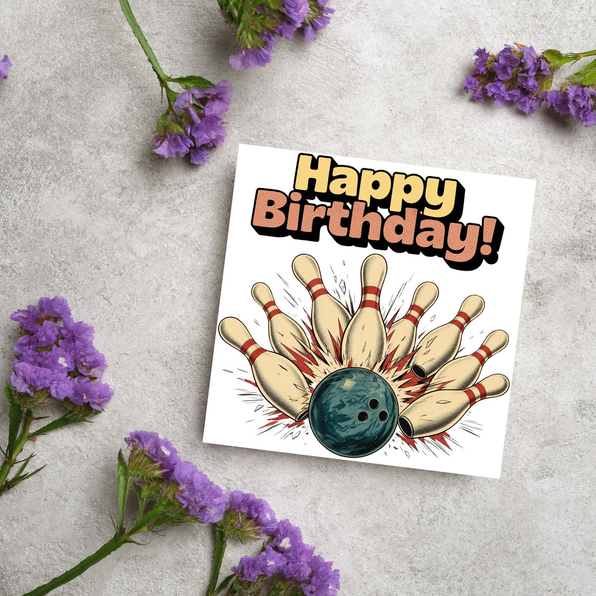 Ten Pin Bowling Birthday Card, Bowling Birthday Card, Birthday Card for Dad, Birthday Card for Uncle, 10 Pin Bowling Card, Sports Card
