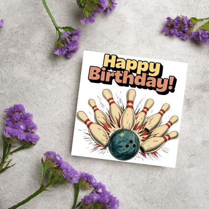 Ten Pin Bowling Birthday Card, Bowling Birthday Card, Birthday Card for Dad, Birthday Card for Uncle, 10 Pin Bowling Card, Sports Card