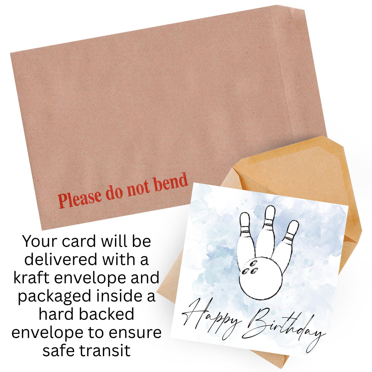 Ten Pin Bowling Birthday Card, Bowling Birthday Card, Birthday Card for Dad, Birthday Card for Uncle, 10 Pin Bowling Card, Sports Card