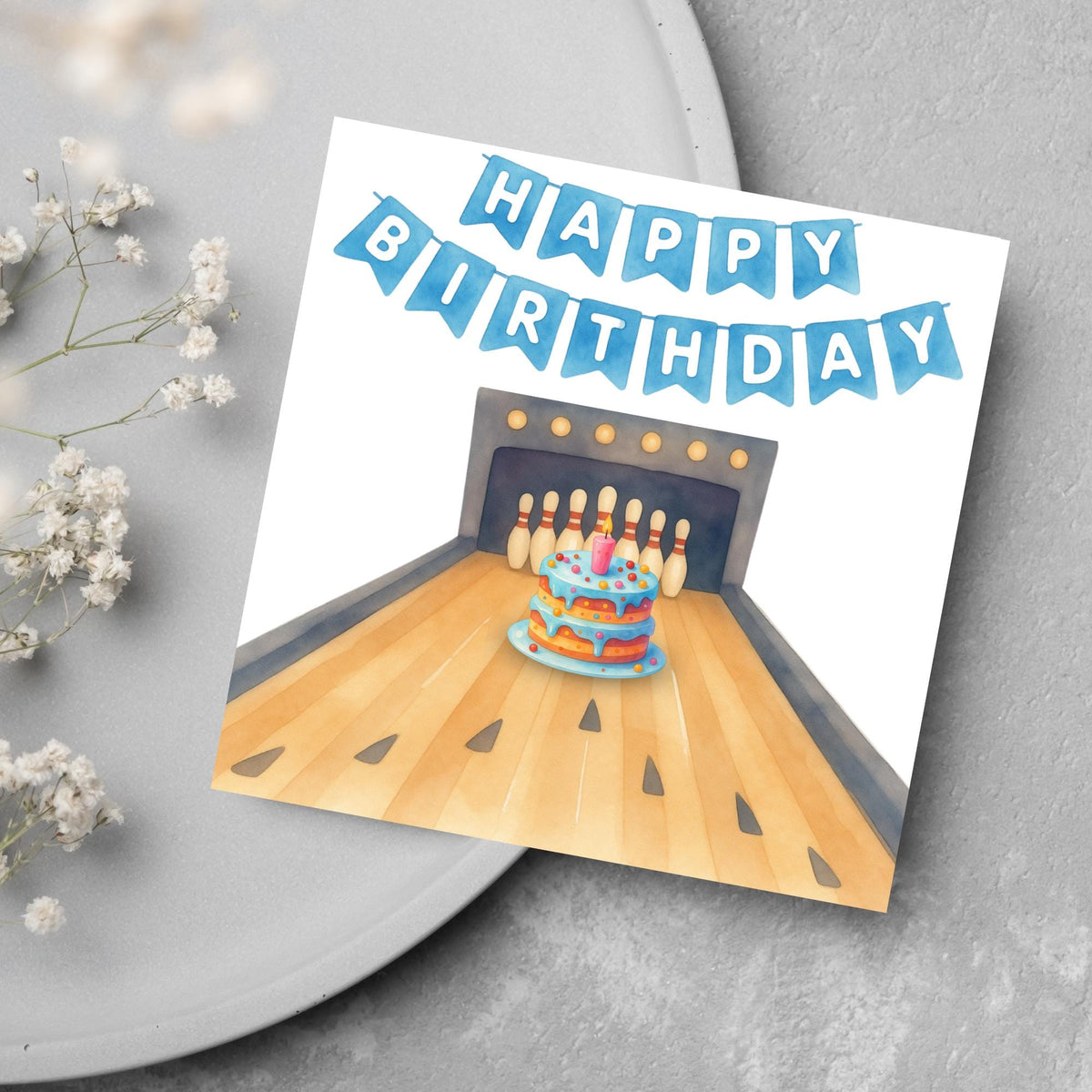 Ten Pin Bowling Birthday Card, Bowling Birthday Card, Birthday Card for Dad, Birthday Card for Uncle, 10 Pin Bowling Card, Sports Card