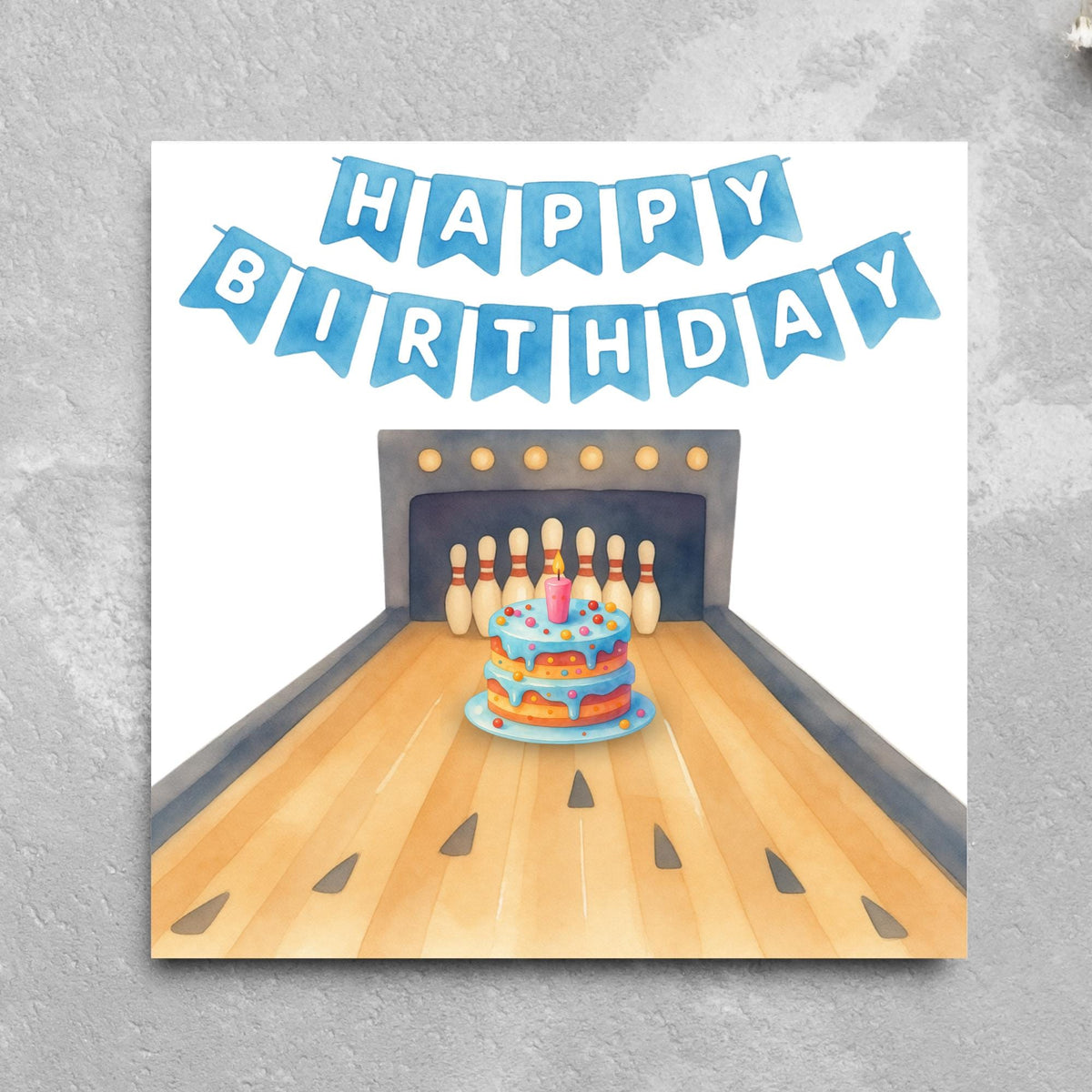 Ten Pin Bowling Birthday Card, Bowling Birthday Card, Birthday Card for Dad, Birthday Card for Uncle, 10 Pin Bowling Card, Sports Card