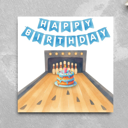 Ten Pin Bowling Birthday Card, Bowling Birthday Card, Birthday Card for Dad, Birthday Card for Uncle, 10 Pin Bowling Card, Sports Card