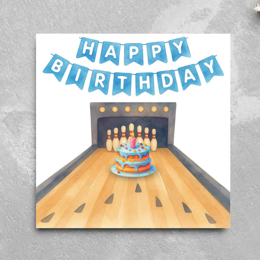 Ten Pin Bowling Birthday Card, Bowling Birthday Card, Birthday Card for Dad, Birthday Card for Uncle, 10 Pin Bowling Card, Sports Card