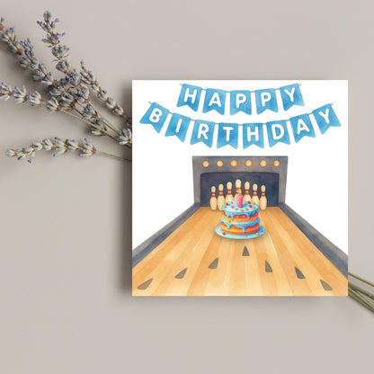 Ten Pin Bowling Birthday Card, Bowling Birthday Card, Birthday Card for Dad, Birthday Card for Uncle, 10 Pin Bowling Card, Sports Card