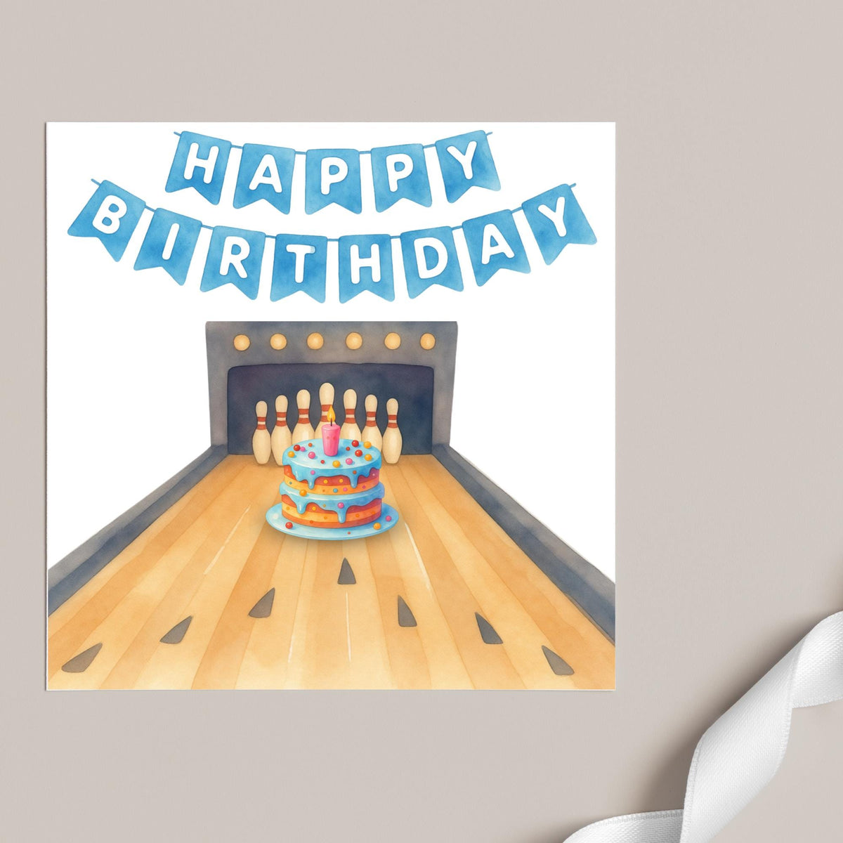 Ten Pin Bowling Birthday Card, Bowling Birthday Card, Birthday Card for Dad, Birthday Card for Uncle, 10 Pin Bowling Card, Sports Card