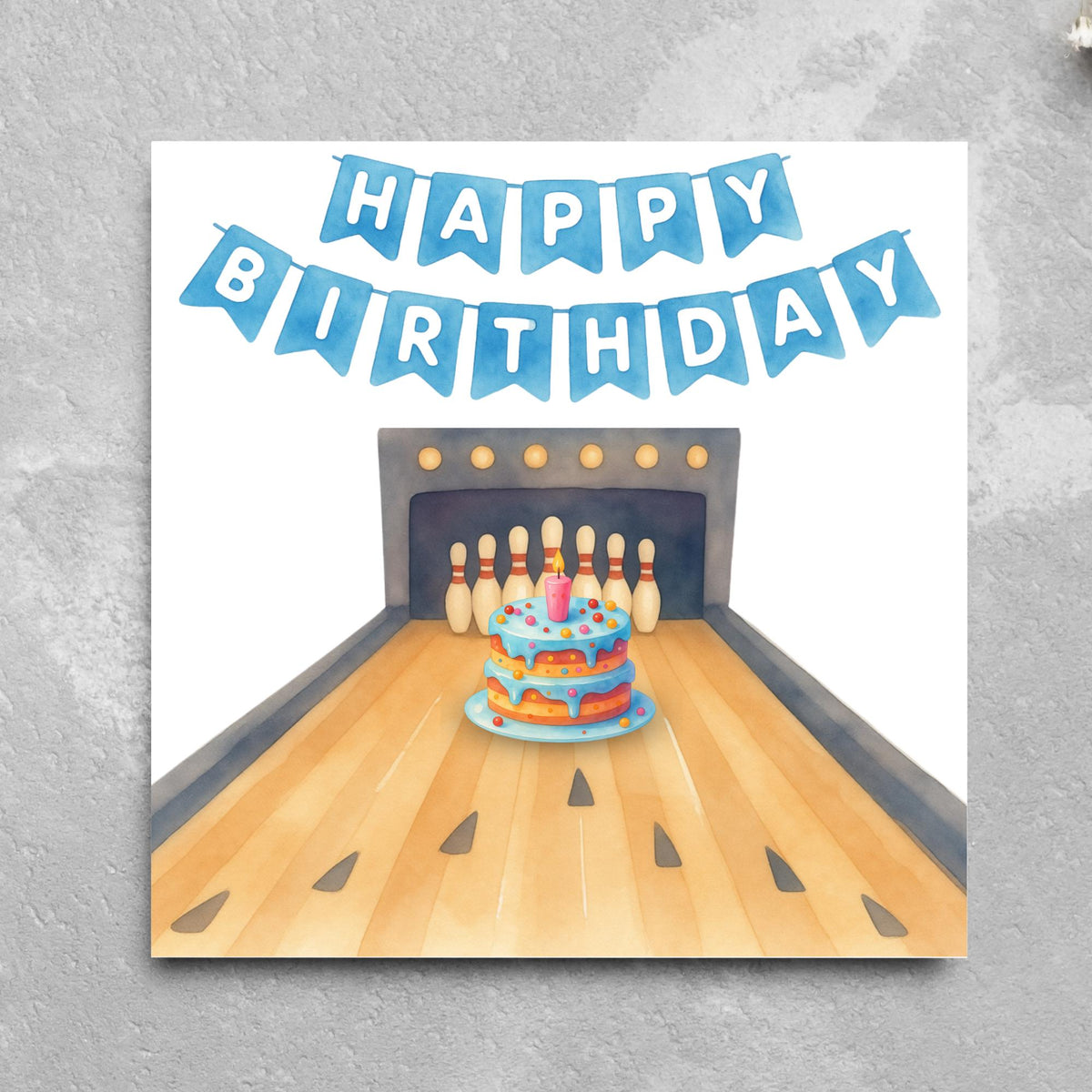 Ten Pin Bowling Birthday Card, Bowling Birthday Card, Birthday Card for Dad, Birthday Card for Uncle, 10 Pin Bowling Card, Sports Card