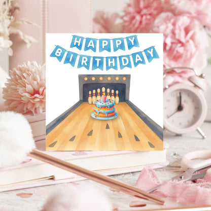 Ten Pin Bowling Birthday Card, Bowling Birthday Card, Birthday Card for Dad, Birthday Card for Uncle, 10 Pin Bowling Card, Sports Card
