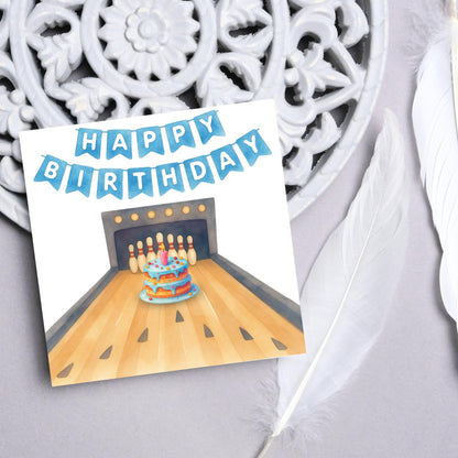 Ten Pin Bowling Birthday Card, Bowling Birthday Card, Birthday Card for Dad, Birthday Card for Uncle, 10 Pin Bowling Card, Sports Card