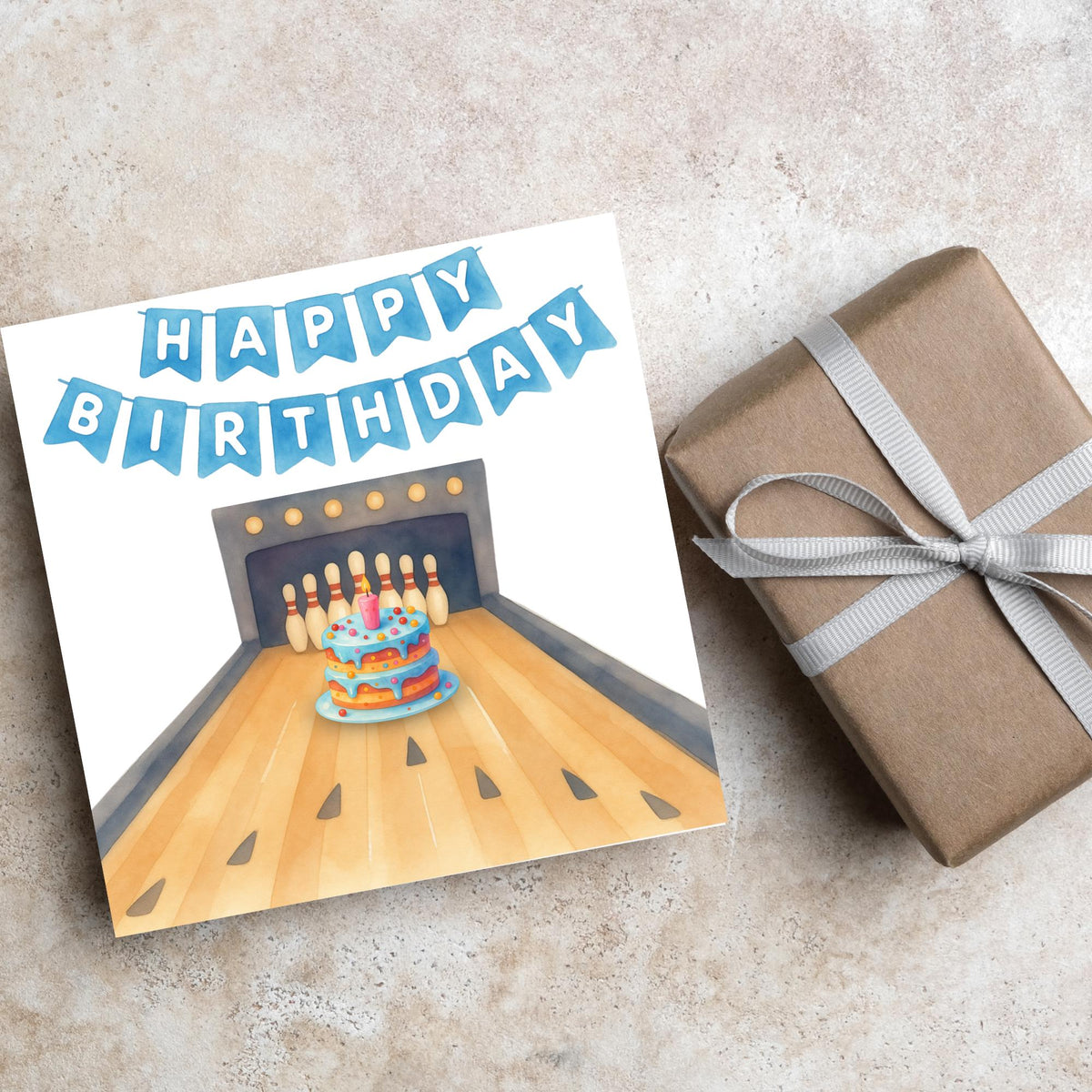 Ten Pin Bowling Birthday Card, Bowling Birthday Card, Birthday Card for Dad, Birthday Card for Uncle, 10 Pin Bowling Card, Sports Card