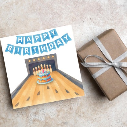 Ten Pin Bowling Birthday Card, Bowling Birthday Card, Birthday Card for Dad, Birthday Card for Uncle, 10 Pin Bowling Card, Sports Card