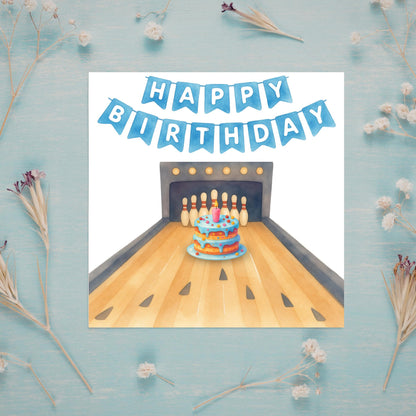 Ten Pin Bowling Birthday Card, Bowling Birthday Card, Birthday Card for Dad, Birthday Card for Uncle, 10 Pin Bowling Card, Sports Card