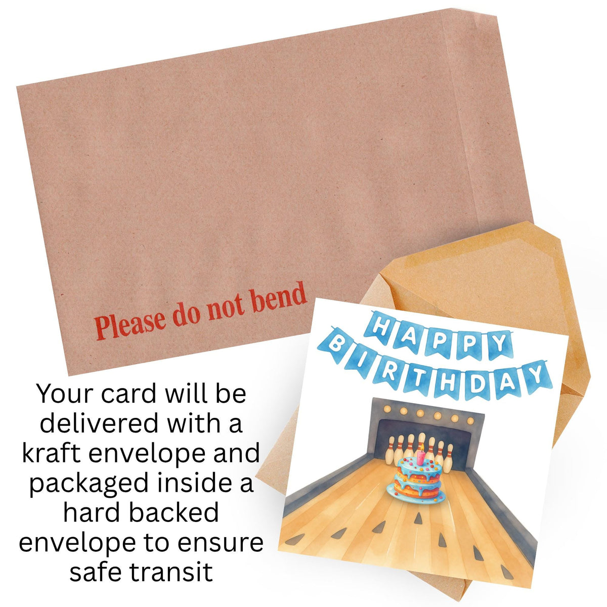 Ten Pin Bowling Birthday Card, Bowling Birthday Card, Birthday Card for Dad, Birthday Card for Uncle, 10 Pin Bowling Card, Sports Card