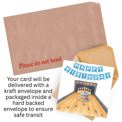 Ten Pin Bowling Birthday Card, Bowling Birthday Card, Birthday Card for Dad, Birthday Card for Uncle, 10 Pin Bowling Card, Sports Card
