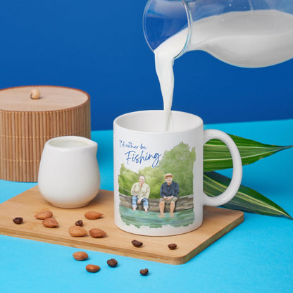 Fishing Mug, Mortimer and Whitehouse Gone Fishing Mug Gift - Multi Colour Options