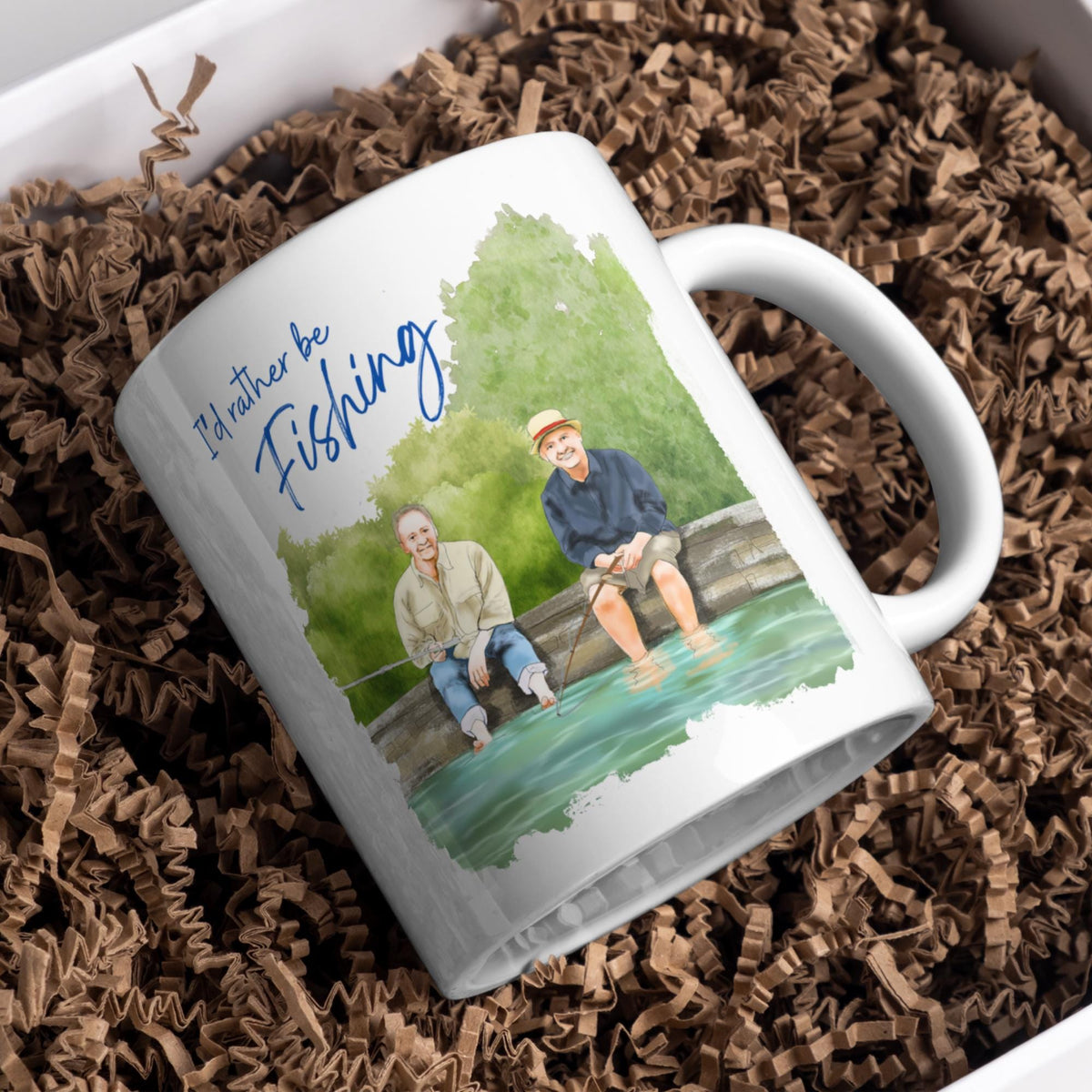 Fishing Mug, Mortimer and Whitehouse Gone Fishing Mug Gift - Multi Colour Options