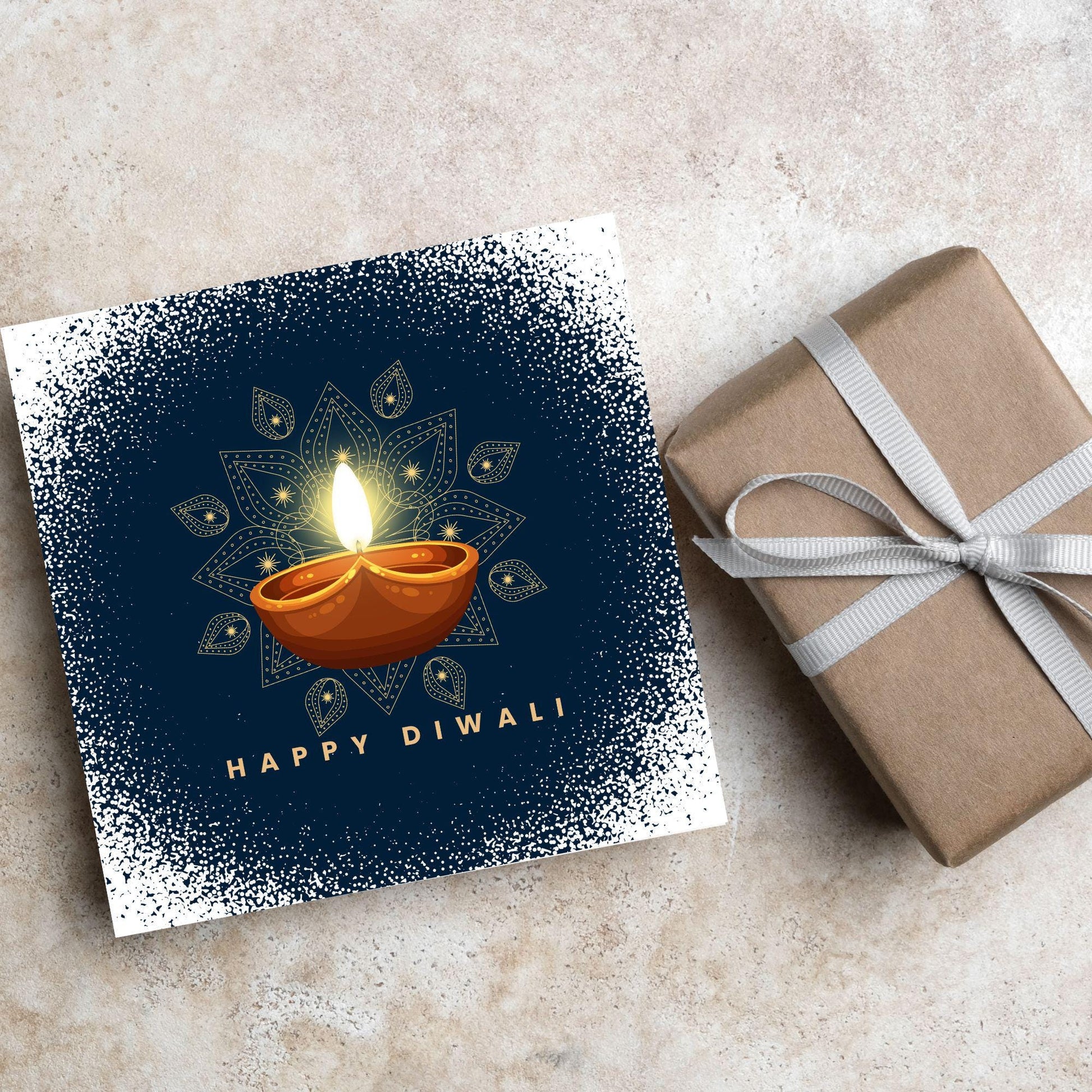 Happy Diwali Greeting Card, Diwali Wishes Card, Festival of Lights, Indian Hindu Celebration Card