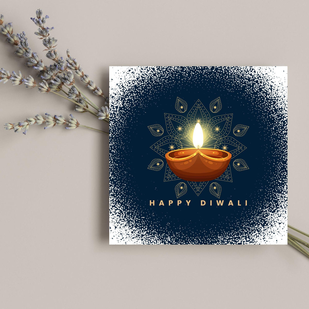 Happy Diwali Greeting Card, Diwali Wishes Card, Festival of Lights, Indian Hindu Celebration Card