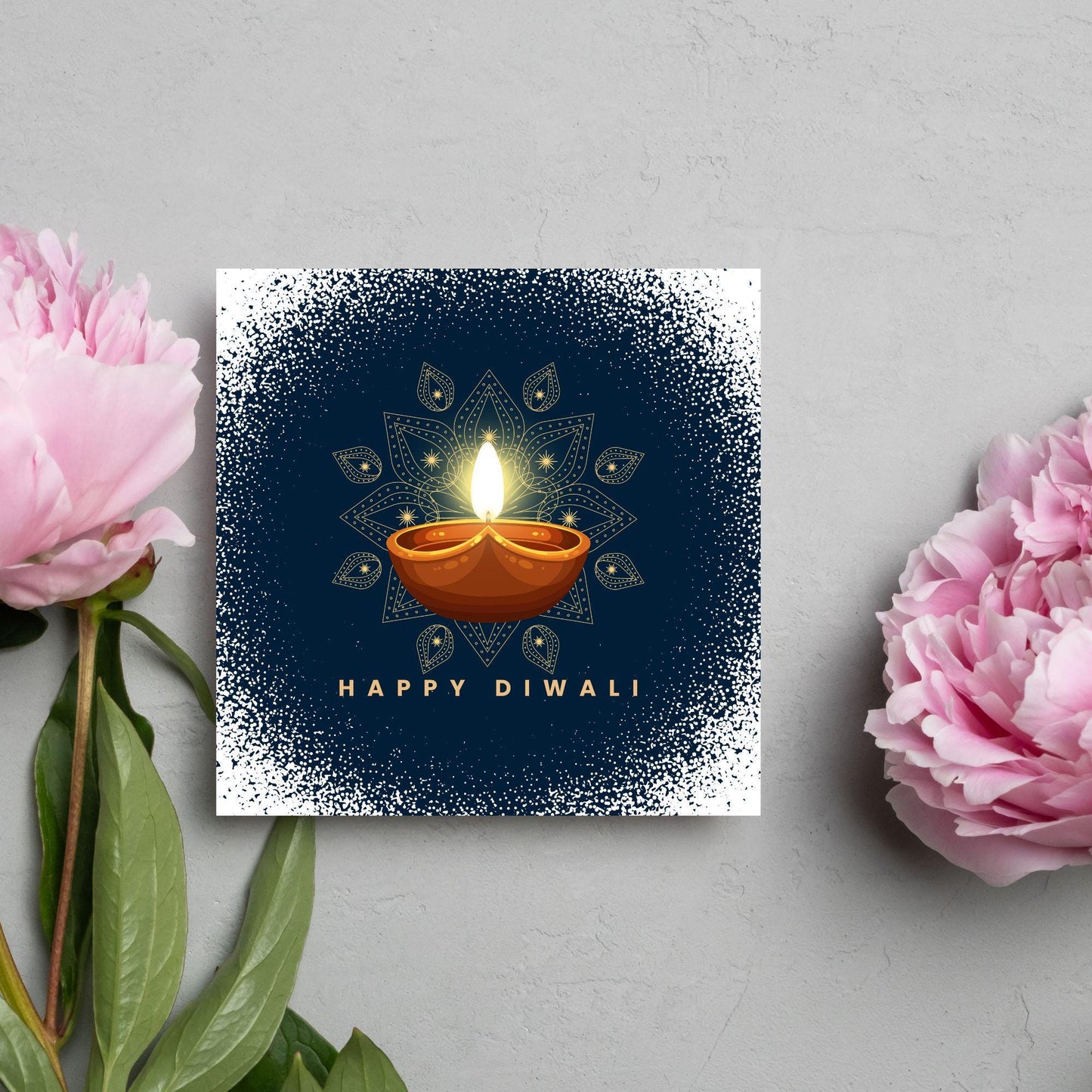 Happy Diwali Greeting Card, Diwali Wishes Card, Festival of Lights, Indian Hindu Celebration Card