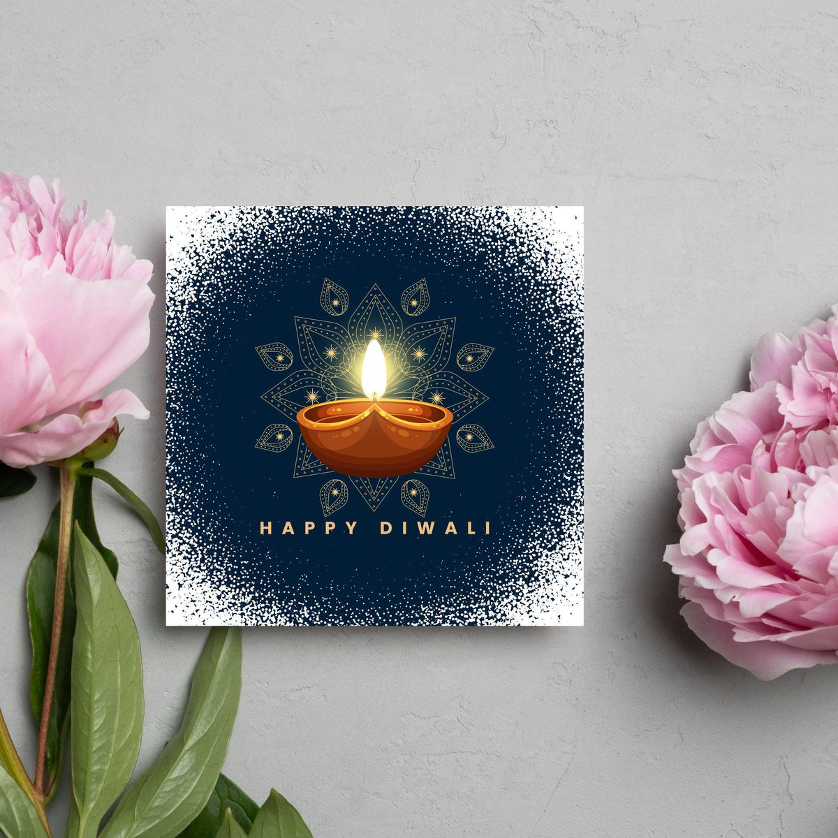 Happy Diwali Greeting Card, Diwali Wishes Card, Festival of Lights, Indian Hindu Celebration Card