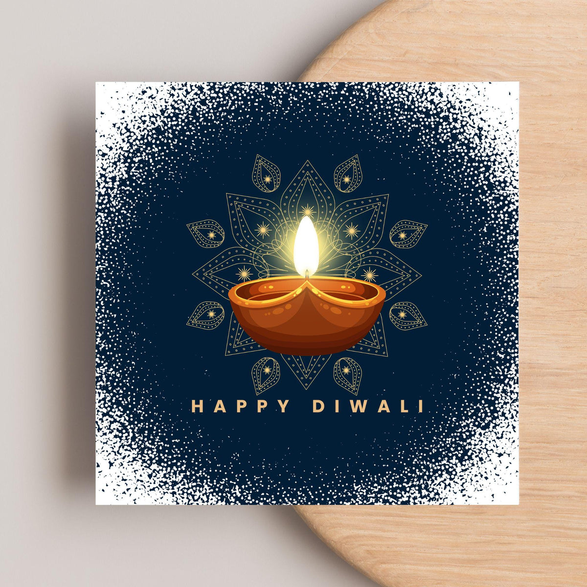 Happy Diwali Greeting Card, Diwali Wishes Card, Festival of Lights, Indian Hindu Celebration Card