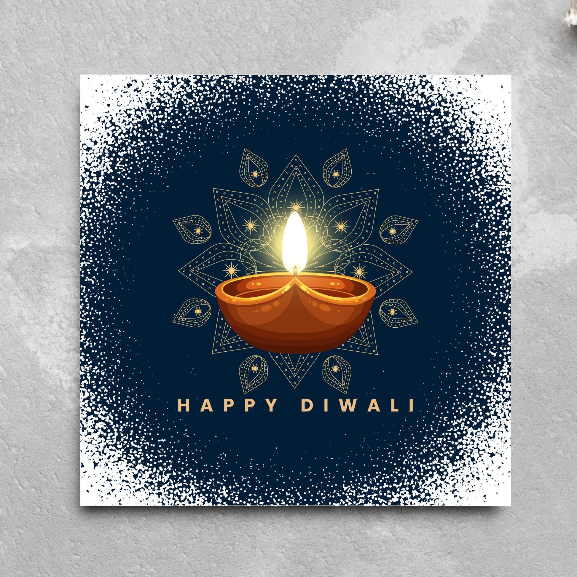 Happy Diwali Greeting Card, Diwali Wishes Card, Festival of Lights, Indian Hindu Celebration Card