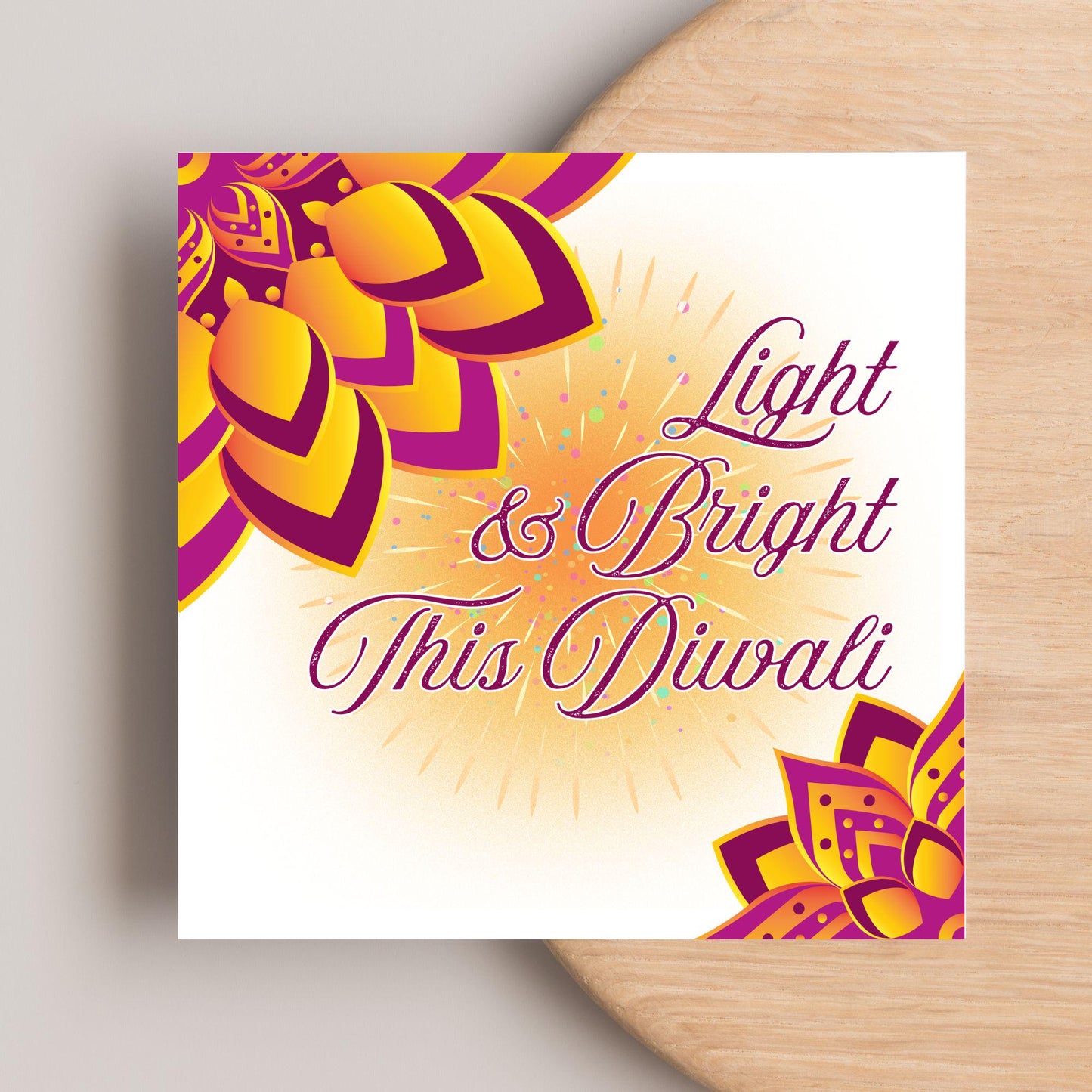 Happy Diwali Greeting Card, Diwali Wishes Card, Festival of Lights, Indian Hindu Celebration Card