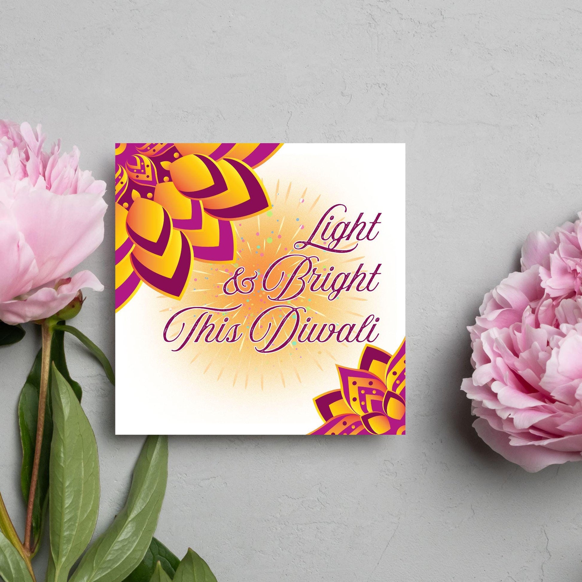 Happy Diwali Greeting Card, Diwali Wishes Card, Festival of Lights, Indian Hindu Celebration Card