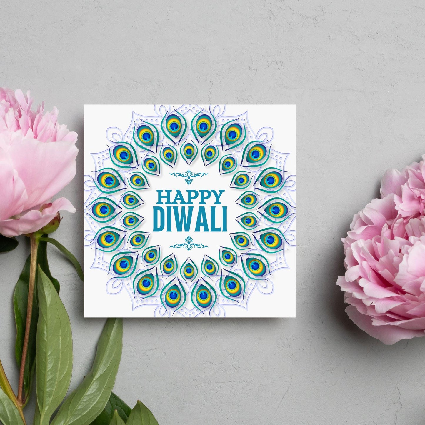 Happy Diwali Greeting Card, Diwali Wishes Card, Festival of Lights, Indian Hindu Celebration Card