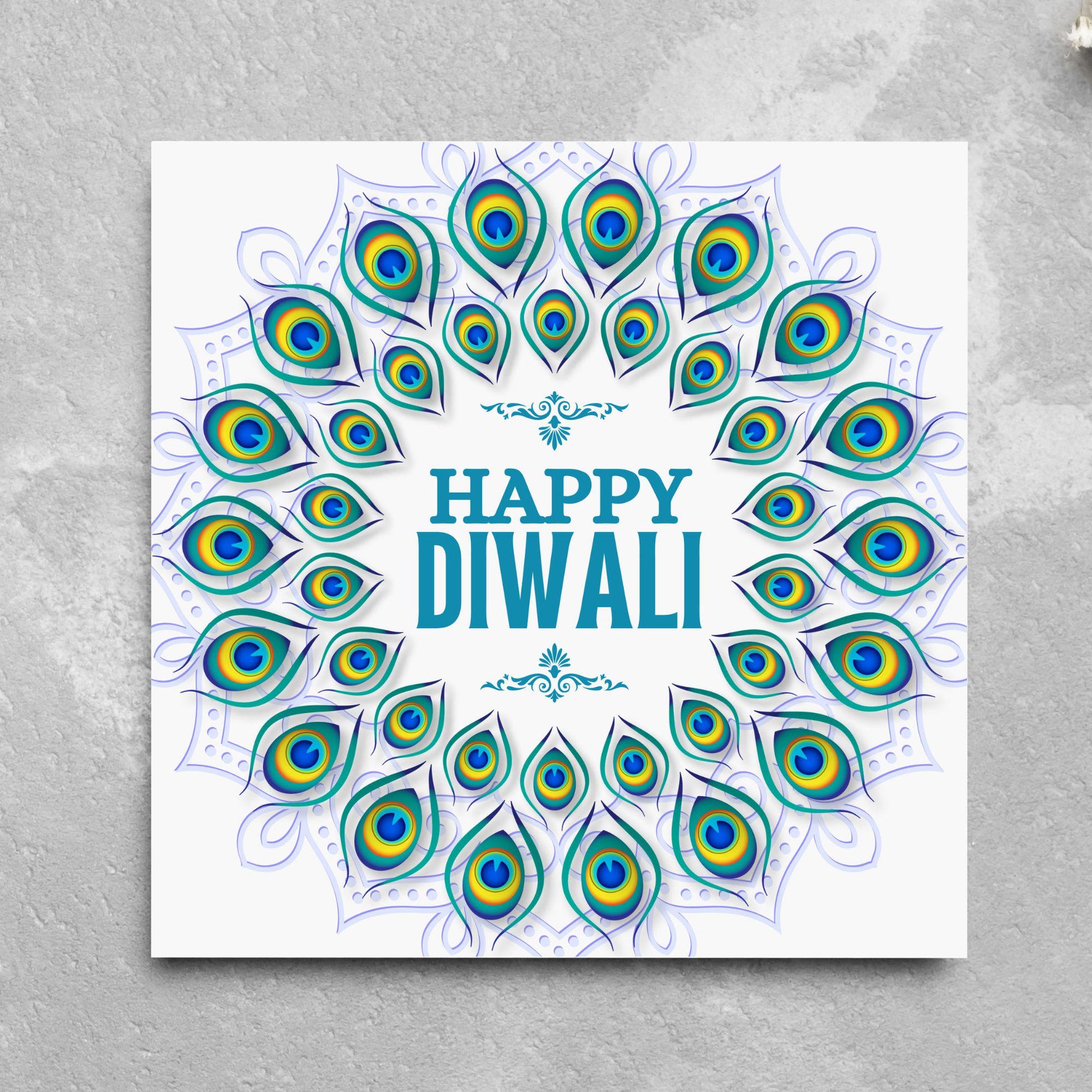 Happy Diwali Greeting Card, Diwali Wishes Card, Festival of Lights, Indian Hindu Celebration Card