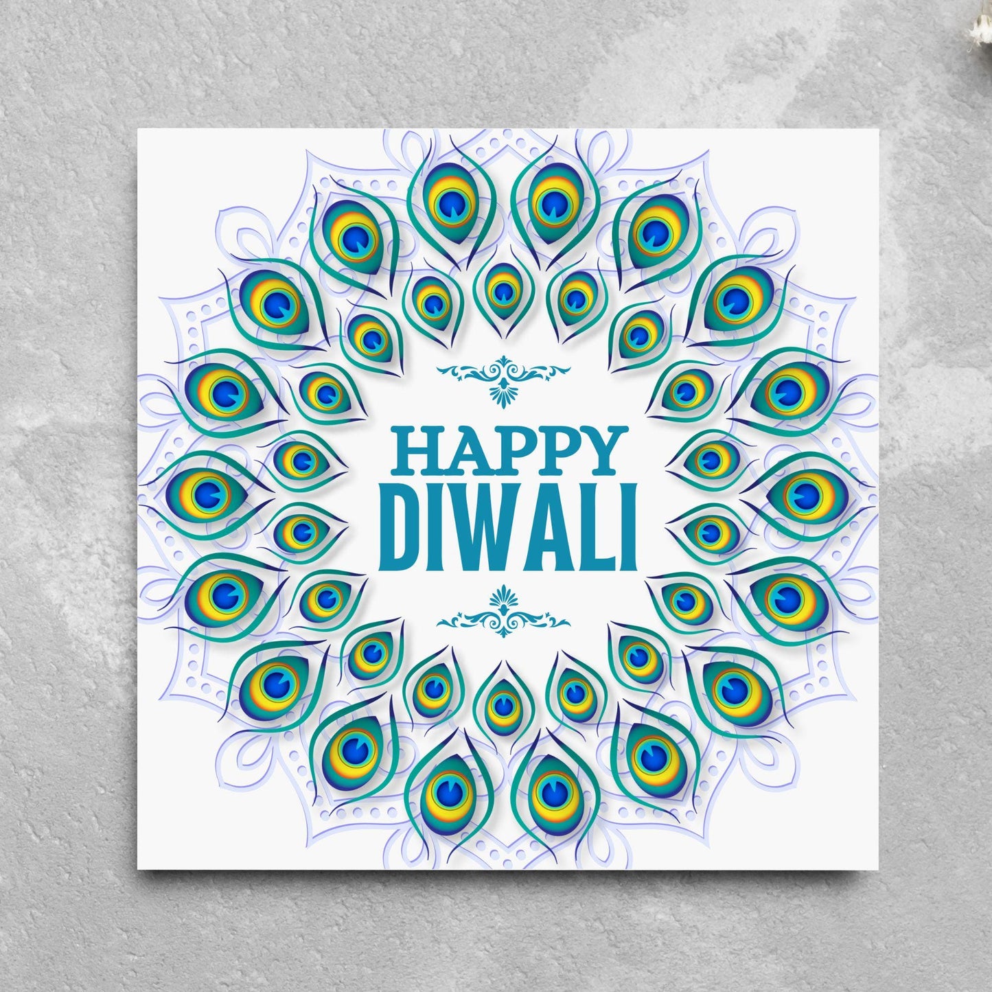 Happy Diwali Greeting Card, Diwali Wishes Card, Festival of Lights, Indian Hindu Celebration Card
