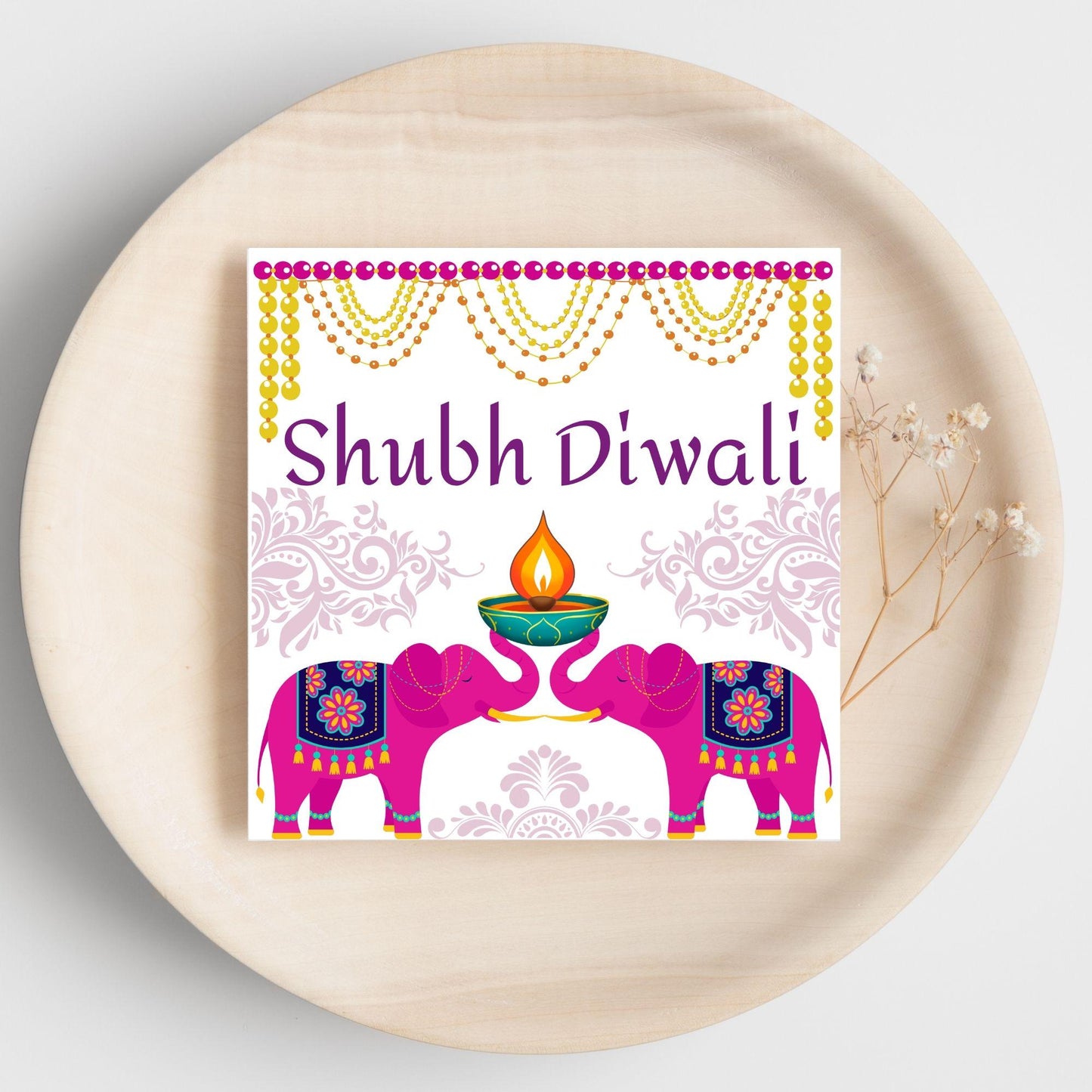 Happy Diwali Greeting Card, Diwali Wishes Card, Festival of Lights, Indian Hindu Celebration Card