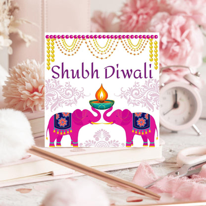 Happy Diwali Greeting Card, Diwali Wishes Card, Festival of Lights, Indian Hindu Celebration Card