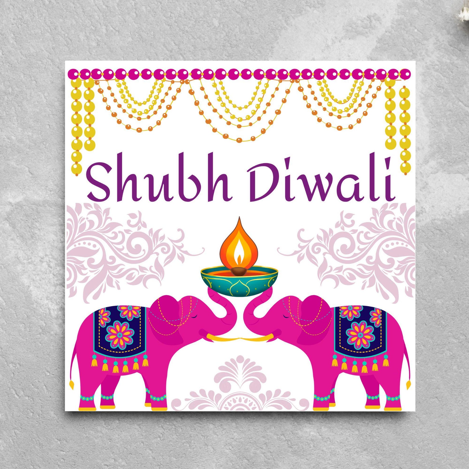 Happy Diwali Greeting Card, Diwali Wishes Card, Festival of Lights, Indian Hindu Celebration Card