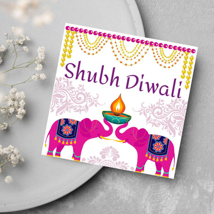 Happy Diwali Greeting Card, Diwali Wishes Card, Festival of Lights, Indian Hindu Celebration Card