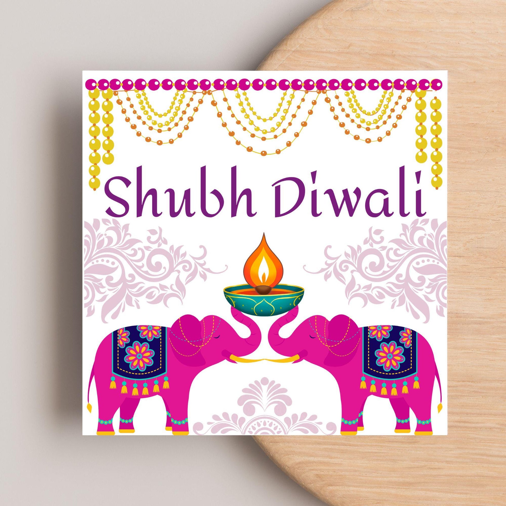 Happy Diwali Greeting Card, Diwali Wishes Card, Festival of Lights, Indian Hindu Celebration Card