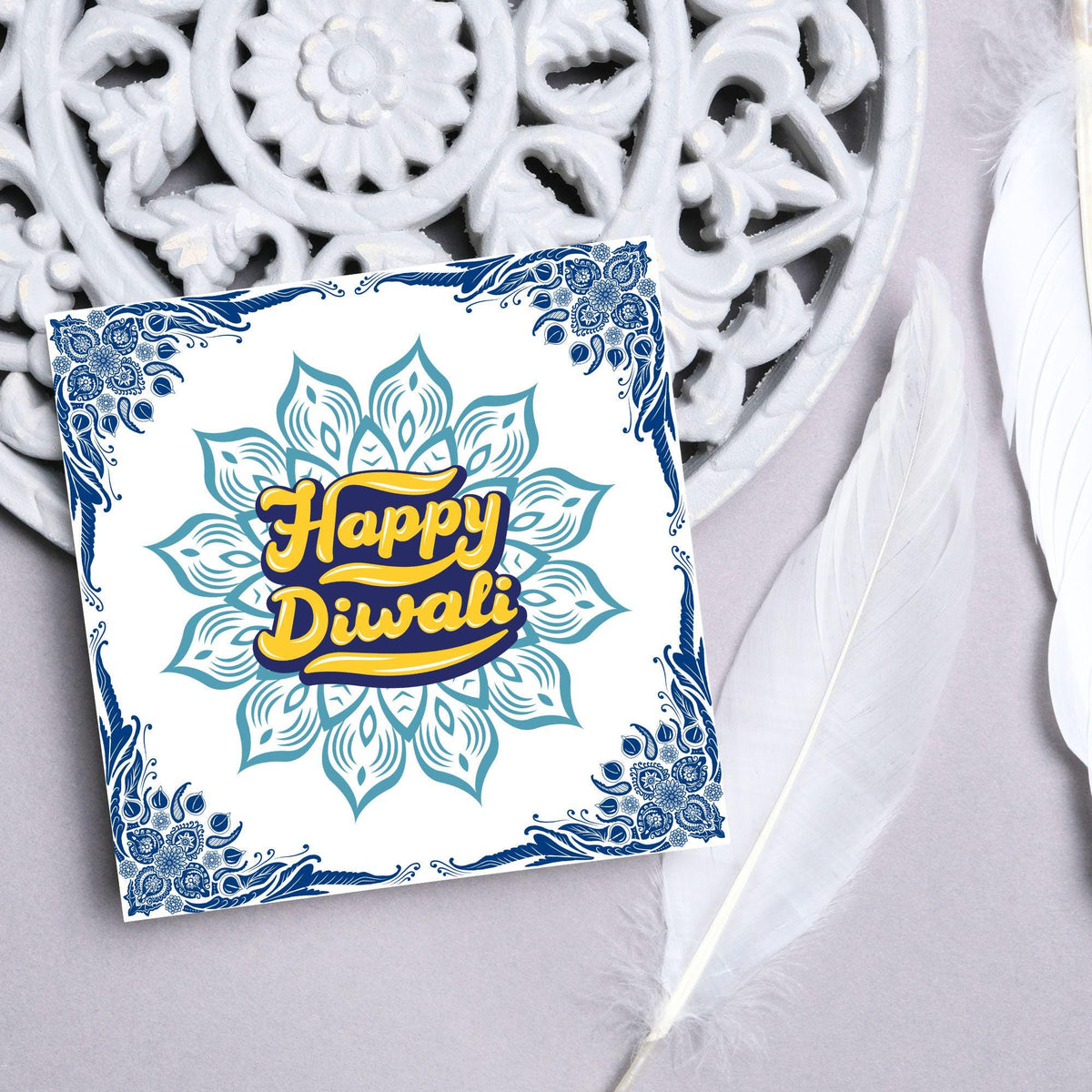 Happy Diwali Greeting Card, Diwali Wishes Card, Festival of Lights, Indian Hindu Celebration Card