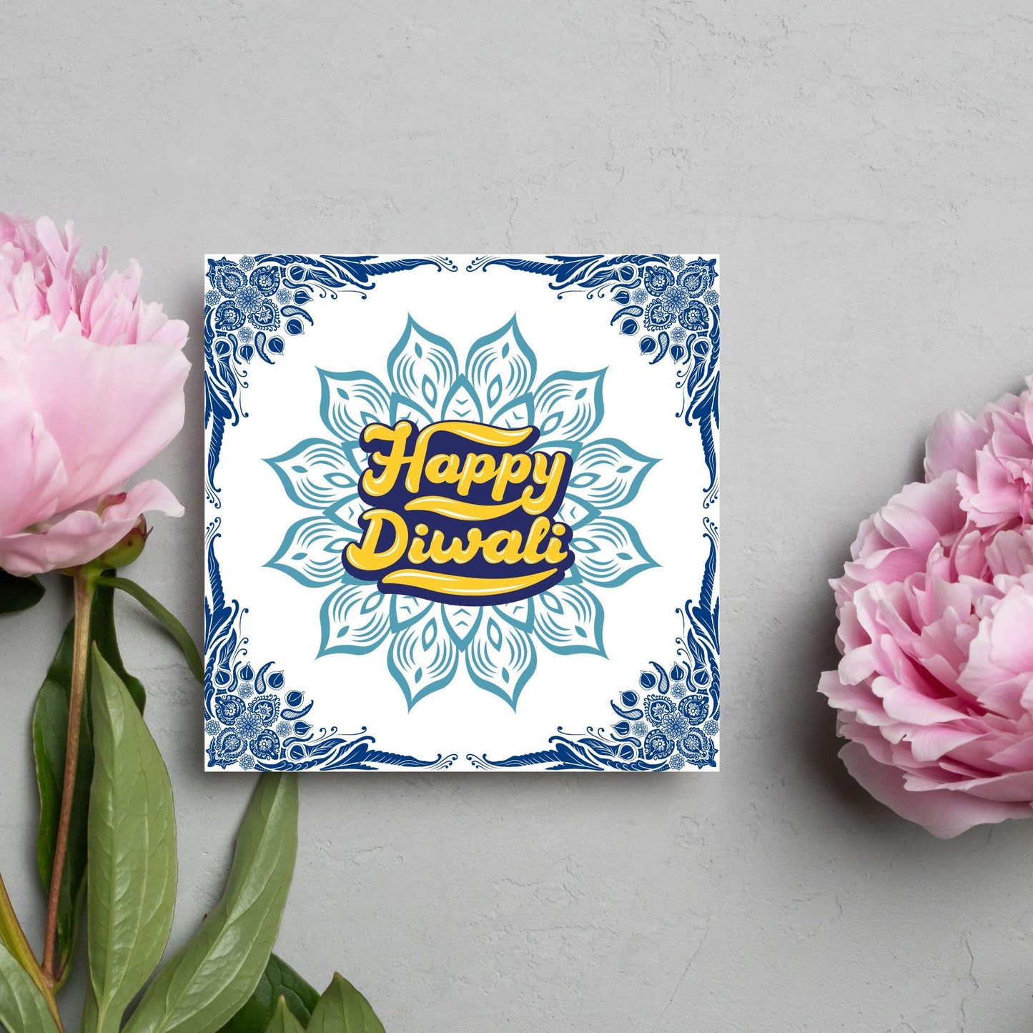 Happy Diwali Greeting Card, Diwali Wishes Card, Festival of Lights, Indian Hindu Celebration Card