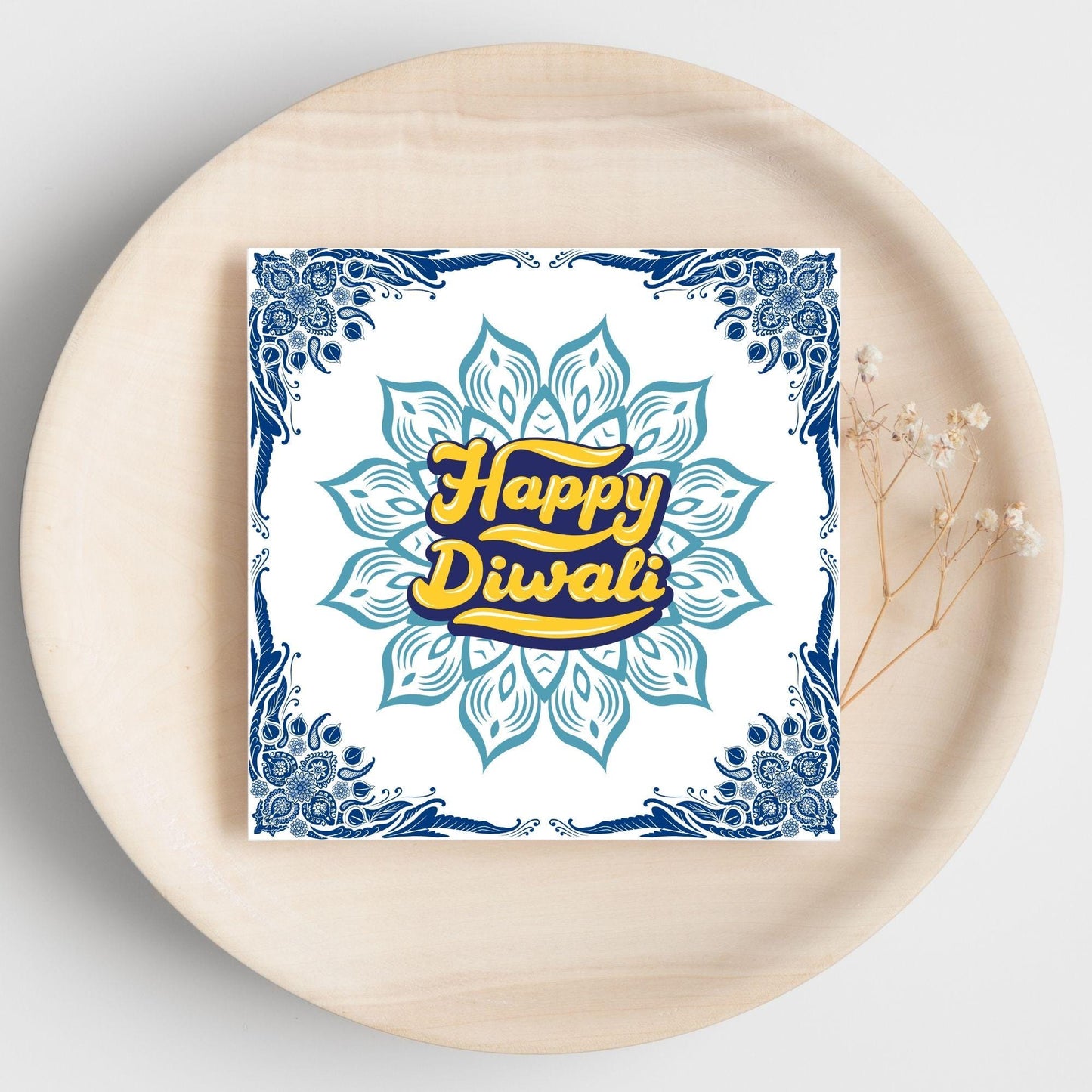 Happy Diwali Greeting Card, Diwali Wishes Card, Festival of Lights, Indian Hindu Celebration Card