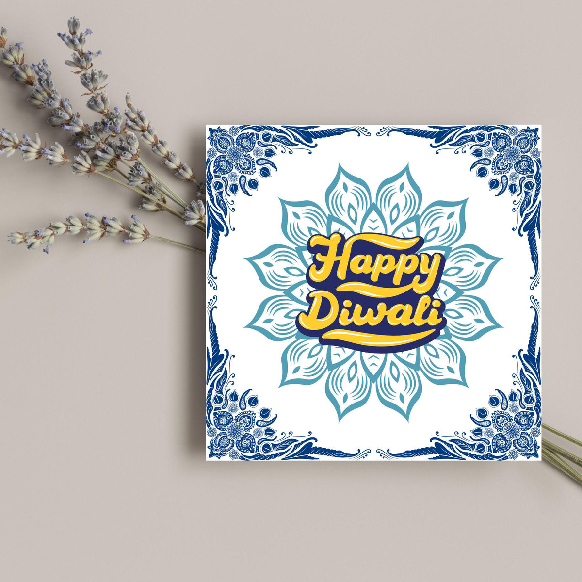 Happy Diwali Greeting Card, Diwali Wishes Card, Festival of Lights, Indian Hindu Celebration Card