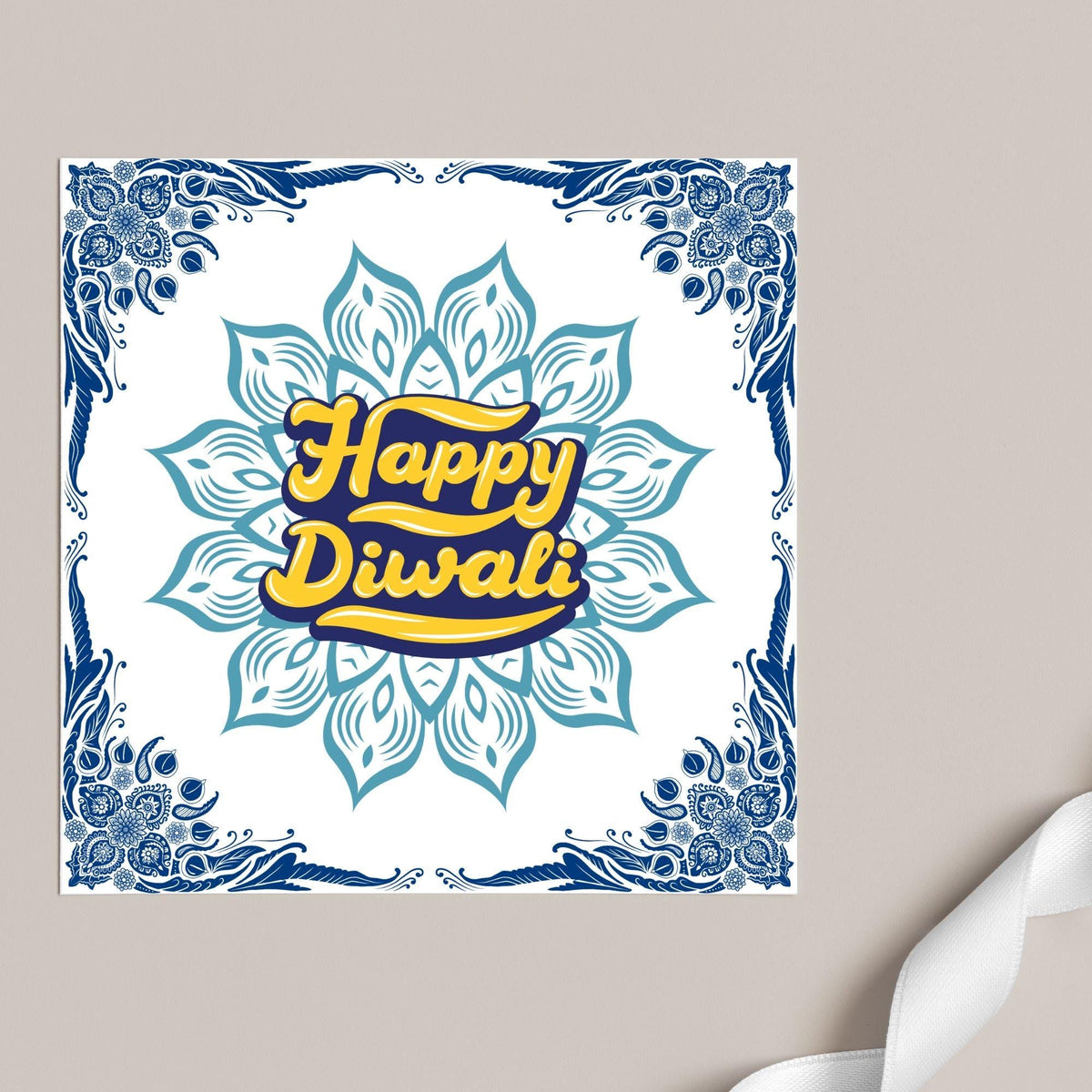Happy Diwali Greeting Card, Diwali Wishes Card, Festival of Lights, Indian Hindu Celebration Card